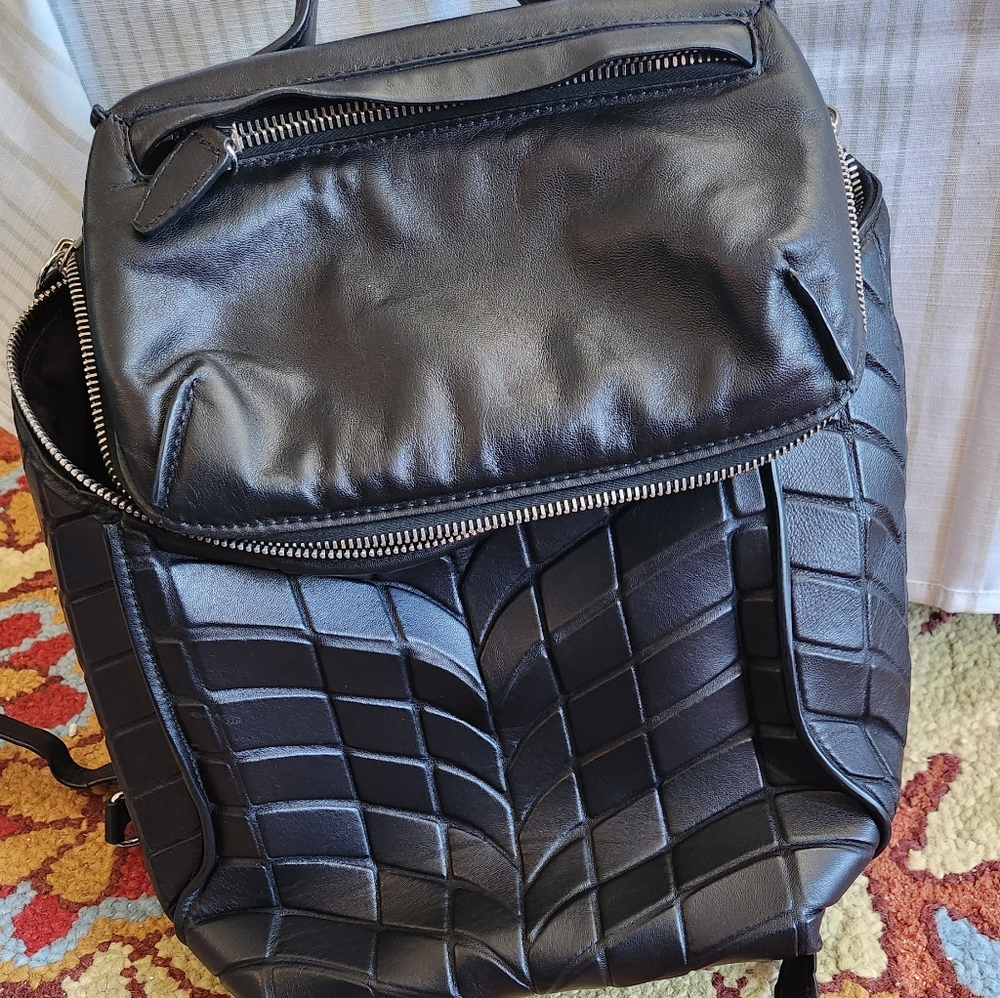NWOT Alexander Wang black leather inside out tire backpack